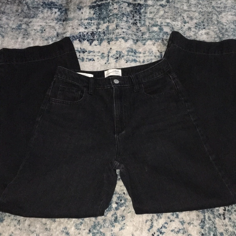 High rise wide leg Black Jeans 2 R